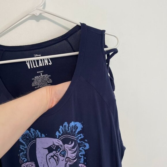 TORRID 2 Plus Size Disney the Little Mermaid Ursula Navy Lattice Sleeve Top 2X - Picture 5 of 16